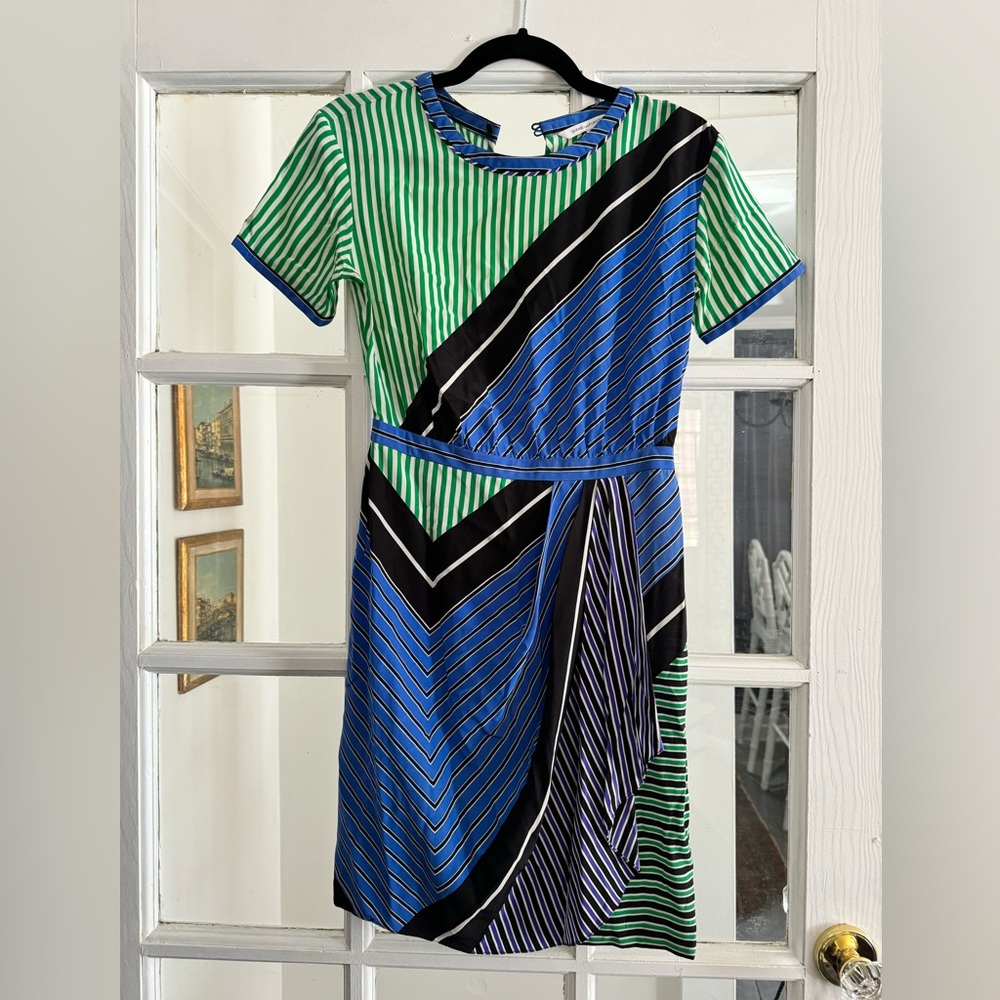Diane Von Furstenberg mixed striped silk dress